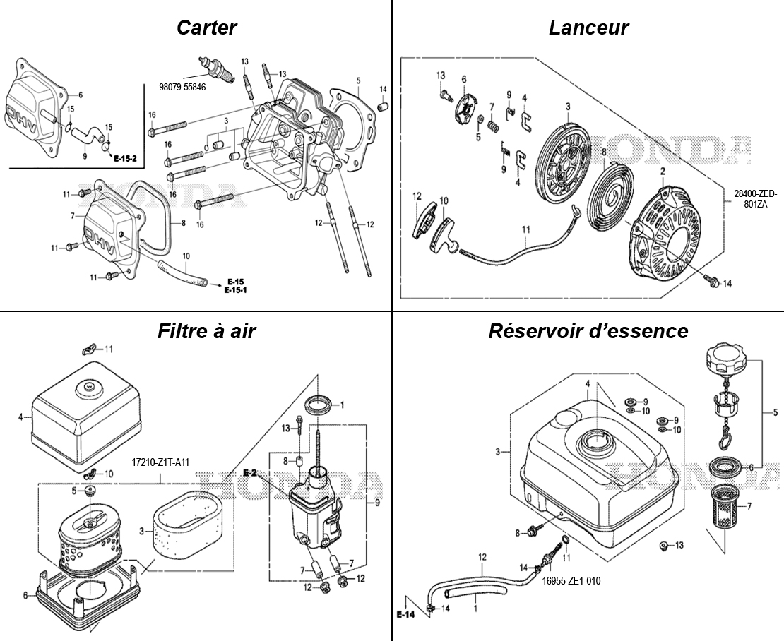 Pièces moteur GX160